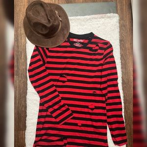 Freddy Krueger Style Halloween Ripped Shirt & Hat